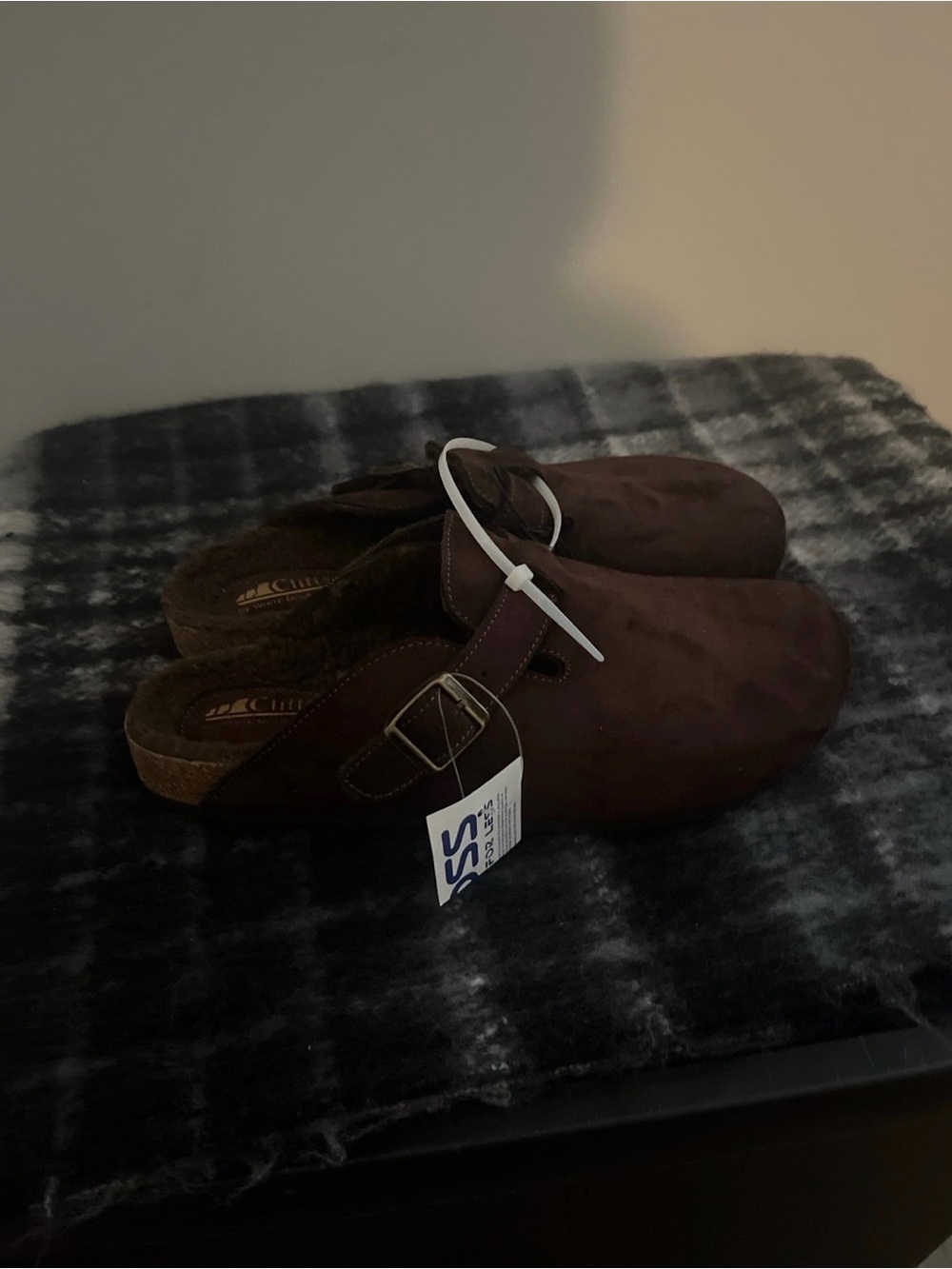White Mountain Brown Suede Clog Mules with Buckle - Picture 4 of 6
